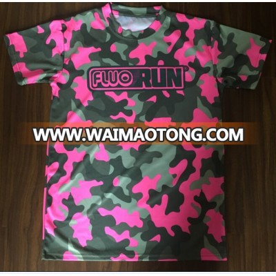 Camouflage Fluor Sublimation t shirt in custom design